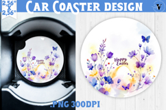 Car Coaster | Watercolor Egg | Happy Easter Product Image 1