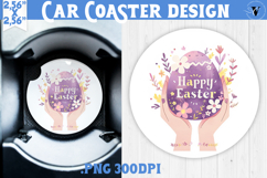 Car Coaster | Watercolor Egg | Happy Easter Product Image 1