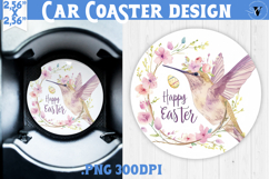 Car Coaster | Watercolor Hummingbird | Happy Easter Product Image 1