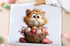 Watercolor Easter Cat Clipart Product Image 2