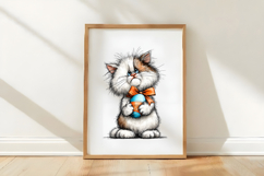 Watercolor Easter Cat Clipart Product Image 3