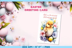 Watercolor Chick Easter Greeting Card with Easter wishes Product Image 1