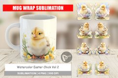 Mug Wrap Design Watercolor Easter Chick Product Image 1