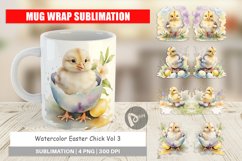 Mug Wrap Design Watercolor Easter Chick Product Image 1