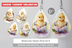 Earring Teardrop Watercolor Easter Chick Product Image 1