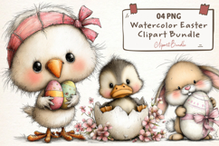 Watercolor Easter Clipart PNG Product Image 1