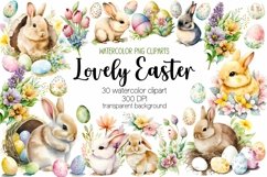 Watercolor Easter Clipart Bundle