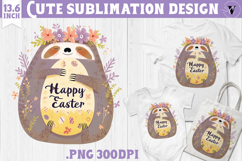 Watercolor Sloth | Easter clipart | Happy Easter Product Image 1