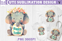 Watercolor Elephant | Easter clipart | Happy Easter Product Image 1