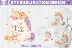 Watercolor Unicorn | Easter clipart | Happy Easter Product Image 1
