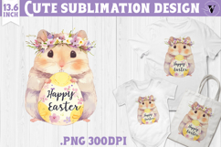 Watercolor Hamster | Easter clipart | Happy Easter Product Image 1