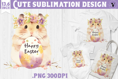 Watercolor Hamster | Easter clipart | Happy Easter Product Image 1