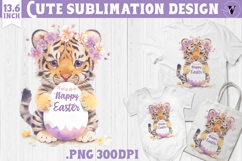 Watercolor Tiger | Easter clipart | Happy Easter Product Image 1