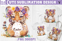 Watercolor Tiger | Easter clipart | Happy Easter Product Image 1