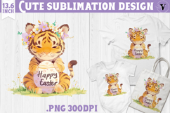 Watercolor Tiger | Easter clipart | Happy Easter Product Image 1