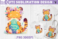 Watercolor Tiger | Easter clipart | Happy Easter Product Image 1