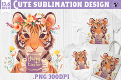 Watercolor Tiger | Easter clipart | Happy Easter Product Image 1