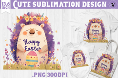 Watercolor Hedgehog | Easter clipart | Happy Easter Product Image 1
