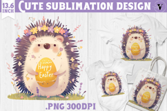 Watercolor Hedgehog | Easter clipart | Happy Easter Product Image 1