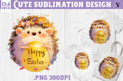 Watercolor Hedgehog | Easter clipart | Happy Easter Product Image 1