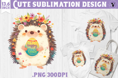 Watercolor Hedgehog | Easter clipart | Happy Easter Product Image 1