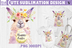 Watercolor Lama | Easter clipart | Happy Easter Product Image 1