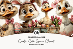 Watercolor Easter Cute Goose Clipart Product Image 1