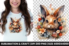 easter watercolor bunny png design