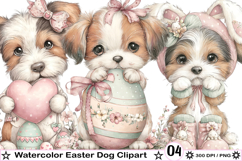 Watercolor Easter Dog Clipart Product Image 1