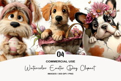 Watercolor Easter Dog Clipart Product Image 1