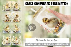 Glass Can Wraps Watercolor Easter Duck Product Image 1