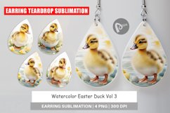 Earring Teardrop Watercolor Easter Duck Product Image 1