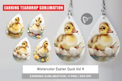 Earring Teardrop Watercolor Easter Duck Product Image 1