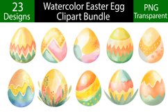 Watercolor Easter Egg Clipart Bundle Product Image 1