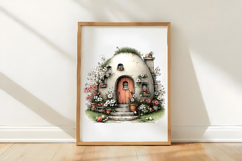 Watercolor Easter Egg House Clipart Product Image 3