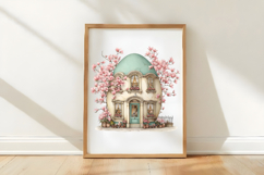 Watercolor Easter Egg House Clipart Product Image 3