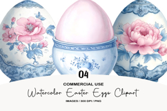 Watercolor Easter Eggs Clipart Product Image 1