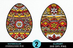 Watercolor Easter Eggs PNG Set Clipart Product Image 1