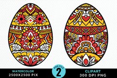 Watercolor Easter Eggs PNG Set Clipart Product Image 1