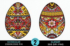 Watercolor Easter Eggs PNG Set Clipart Product Image 1