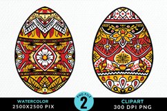 Watercolor Easter Eggs PNG Set Clipart Product Image 1