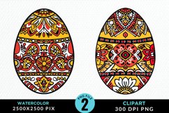 Watercolor Easter Eggs PNG Set Clipart Product Image 1