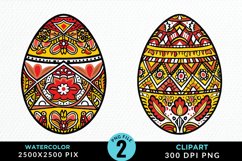 Watercolor Easter Eggs PNG Set Clipart Product Image 1