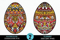 Watercolor Easter Eggs PNG Set Clipart Product Image 1