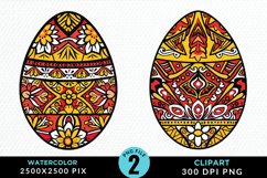 Watercolor Easter Eggs PNG Set Clipart Product Image 1