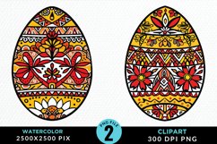 Watercolor Easter Eggs PNG Set Clipart Product Image 1