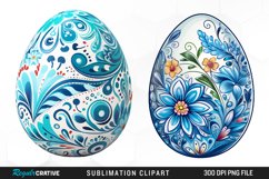 Watercolor Easter Eggs PNG Set Clipart Product Image 1