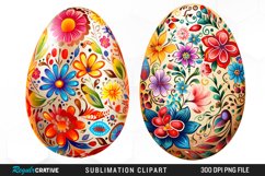 Watercolor Easter Eggs PNG Set Clipart Product Image 1