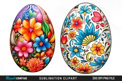 Watercolor Easter Eggs PNG Set Clipart Product Image 1