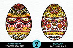 Watercolor Easter Eggs PNG Set Clipart Product Image 1